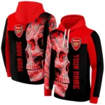 Customized Arsenal Skull Motif Red Black Hoodie Best Selling