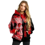 Customized Arsenal Skull Motif Red Black Hoodie Best Selling