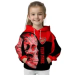 Customized Arsenal Skull Motif Red Black Hoodie Best Selling