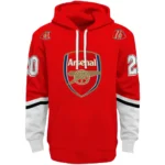 Customized Arsenal Striped Sleeves Red Hoodie Best Selling