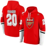 Customized Arsenal Striped Sleeves Red Hoodie Best Selling