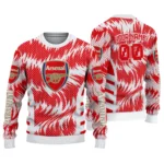 Customized Arsenal Swirl Flow Red Sweater Best Selling