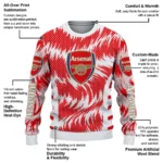 Customized Arsenal Swirl Flow Red Sweater Best Selling