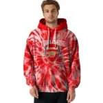 Customized Arsenal Tie Dye Pattern Red Hoodie Best Selling