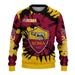 Customized As Roma Burst Swirl Red Sweater Best Selling