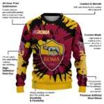 Customized As Roma Burst Swirl Red Sweater Best Selling