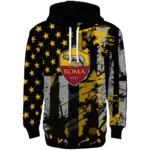 Customized As Roma Distressed Flag Red Black Hoodie Best Selling