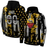 Customized As Roma Distressed Flag Red Black Hoodie Best Selling