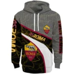 Customized As Roma Hexagonal Mesh Red Black Gray Hoodie Best Selling
