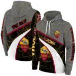 Customized As Roma Hexagonal Mesh Red Black Gray Hoodie Best Selling