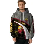 Customized As Roma Hexagonal Mesh Red Black Gray Hoodie Best Selling