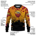 Customized As Roma Pixel Flow Red Black Sweater Best Selling