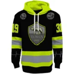 Customized As Roma Safety Motif Black Neon Green Hoodie Best Selling