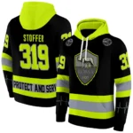 Customized As Roma Safety Motif Black Neon Green Hoodie Best Selling