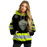 Customized As Roma Safety Motif Black Neon Green Hoodie Best Selling