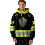 Customized As Roma Safety Motif Black Neon Green Hoodie Best Selling