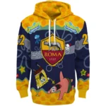Customized As Roma Spongebob Patrick Star Red Navy Hoodie Best Selling