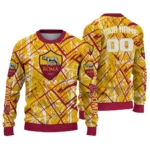 Customized As Roma Streak Overlay Red Sweater Best Selling