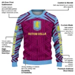 Customized Aston Villa Chevron Pattern Claret Sweater Best Selling