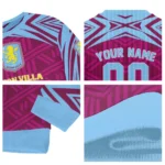 Customized Aston Villa Chevron Pattern Claret Sweater Best Selling
