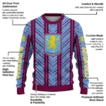 Customized Aston Villa Chevron Rows Claret Sweater Best Selling