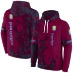 Customized Aston Villa Deer Silhouette Claret Hoodie Best Selling