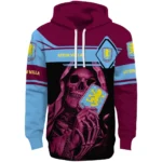 Customized Aston Villa Grim Reaper Claret Black Hoodie Best Selling