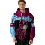 Customized Aston Villa Grim Reaper Claret Black Hoodie Best Selling