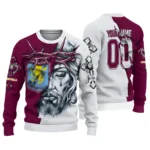Customized Aston Villa Jesus Tears Claret White Sweater Best Selling