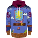 Customized Aston Villa Mario Blue Black Hoodie Best Selling