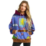 Customized Aston Villa Mario Blue Black Hoodie Best Selling