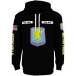Customized Aston Villa Punisher Skull Black Hoodie Best Selling