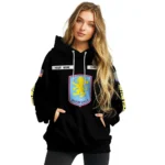Customized Aston Villa Punisher Skull Black Hoodie Best Selling