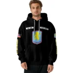 Customized Aston Villa Punisher Skull Black Hoodie Best Selling