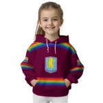 Customized Aston Villa Rainbow Stripes Claret Hoodie Best Selling