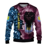 Customized Aston Villa Skull Collage Claret Sweater Best Selling