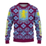 Customized Aston Villa Snowflake Matrix Claret Sweater Best Selling