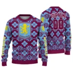 Customized Aston Villa Snowflake Matrix Claret Sweater Best Selling