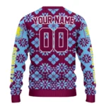 Customized Aston Villa Snowflake Matrix Claret Sweater Best Selling
