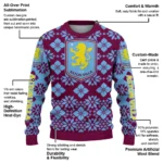 Customized Aston Villa Snowflake Matrix Claret Sweater Best Selling