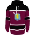 Customized Aston Villa Striped Pattern Claret Hoodie Best Selling