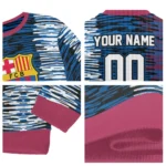 Customized Barcelona Camouflage Stripe Blue White Sweater Best Selling