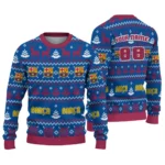 Customized Barcelona Christmas Designs Blue Sweater Best Selling