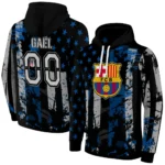 Customized Barcelona Distressed Flag Blue Black Hoodie Best Selling