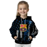 Customized Barcelona Distressed Flag Blue Black Hoodie Best Selling