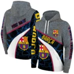 Customized Barcelona Hexagonal Mesh Blue Black Gray Hoodie Best Selling