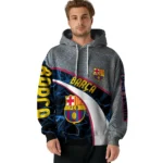 Customized Barcelona Hexagonal Mesh Blue Black Gray Hoodie Best Selling
