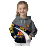 Customized Barcelona Hexagonal Mesh Blue Black Gray Hoodie Best Selling