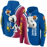 Customized Barcelona Peeking Snoopy Blue Hoodie Best Selling
