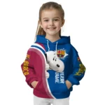 Customized Barcelona Peeking Snoopy Blue Hoodie Best Selling